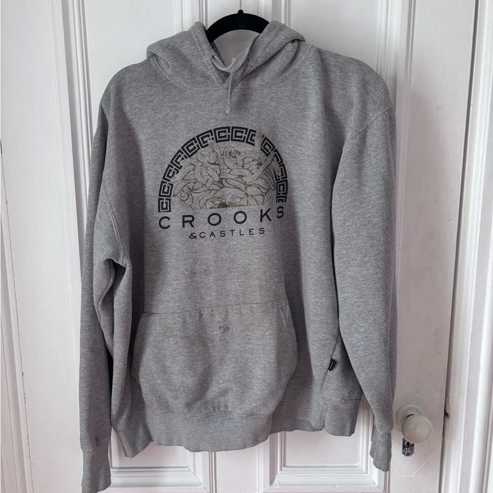 Men’s Crooks & Castles Legend Medusa Bandanna Pullover Hoodie THRASHED Size XXL